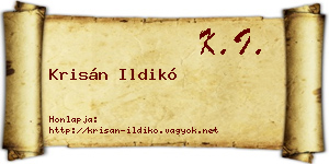 Krisán Ildikó névjegykártya
